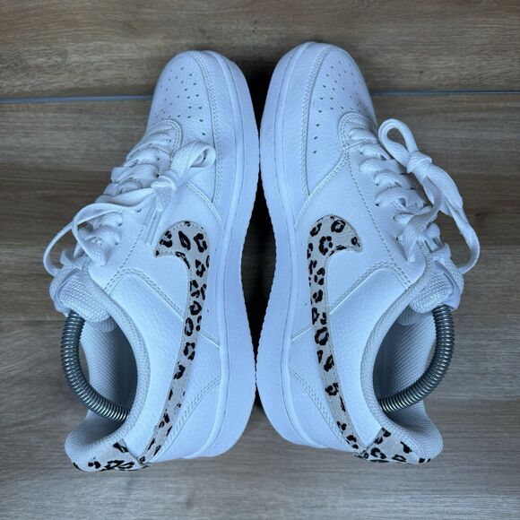 Nike Women's Court Vision Low Leopard Swoosh White DD9665-100 Size 8.5 - Picture 5 of 8